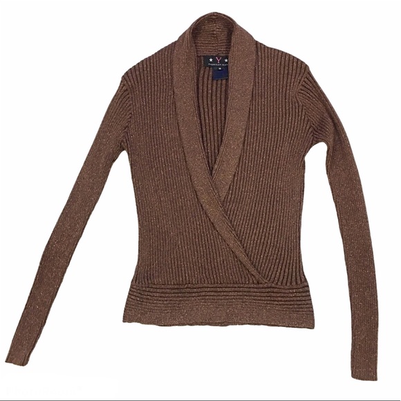 American Jeans wrap front sweater brown medium - Picture 5 of 8